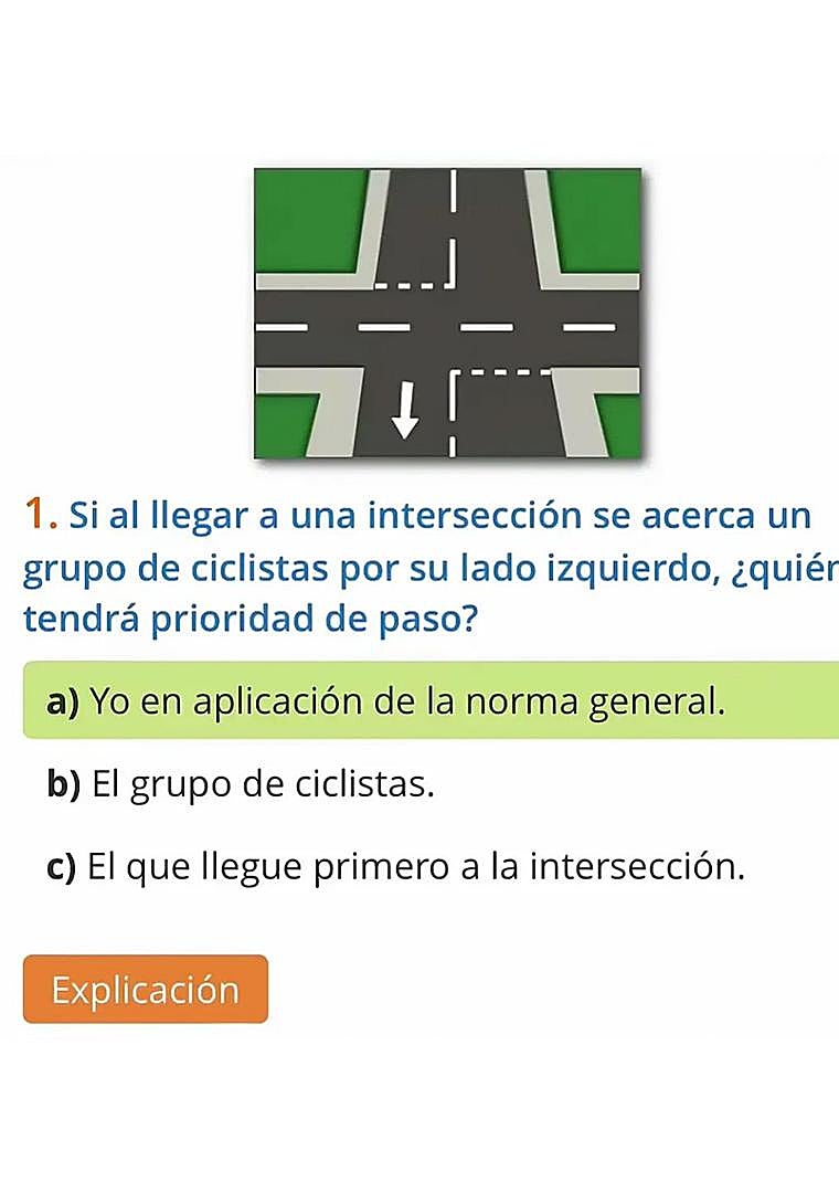 Imagen - Respuesta de un examen teórico de conducir.