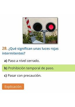Imagen - Respuesta de un examen teórico de conducir.