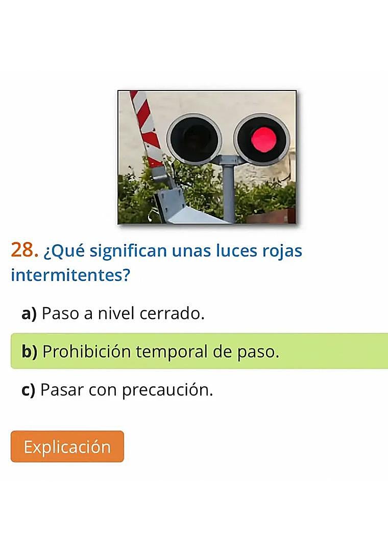 Imagen - Respuesta de un examen teórico de conducir.