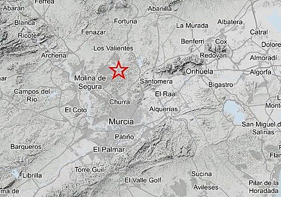 Epicentro del temblor, al noreste de Molina.