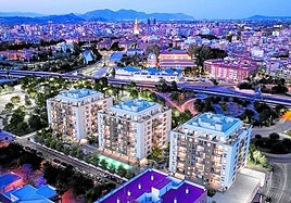 Recreación de una vista panorámica de las tres fases de Ribera Park.