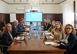 Reunión de la comisión mixta entre el TSJ de la Región de Murcia y el Ministerio de Justicia celebrada este lunes en Madrid.