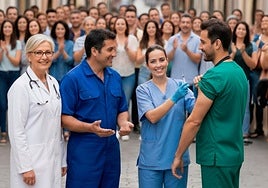 Varios profesionales sanitarios animan a vacunarse contra la gripe.