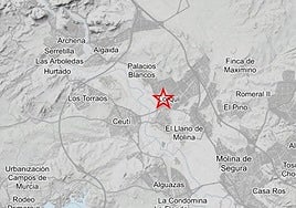 Epicentro del primer seísmo, registrado en Lorquí