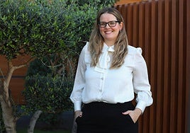 Almudena Abellán, presidenta de AJE en la Región de Murcia, el pasado jueves en Espinardo (Murcia).