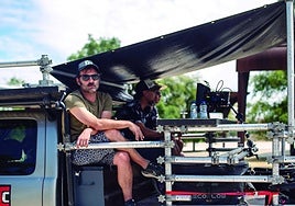 El realizador lorquino Pablo Guerrero, durante el rodaje, este verano, de su primer largo.