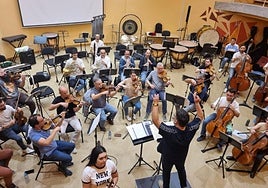 Ensayo de la Orquesta Sinfónica de Cartagena.