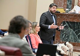 López Miras, durante el último Pleno de control en la Asamblea Regional.