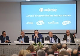 La mesa redonda organizada por Cajamar incidió en los desafíos del sector porcino.