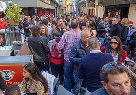 Barra instalada en el centro durante las navidades de 2024.