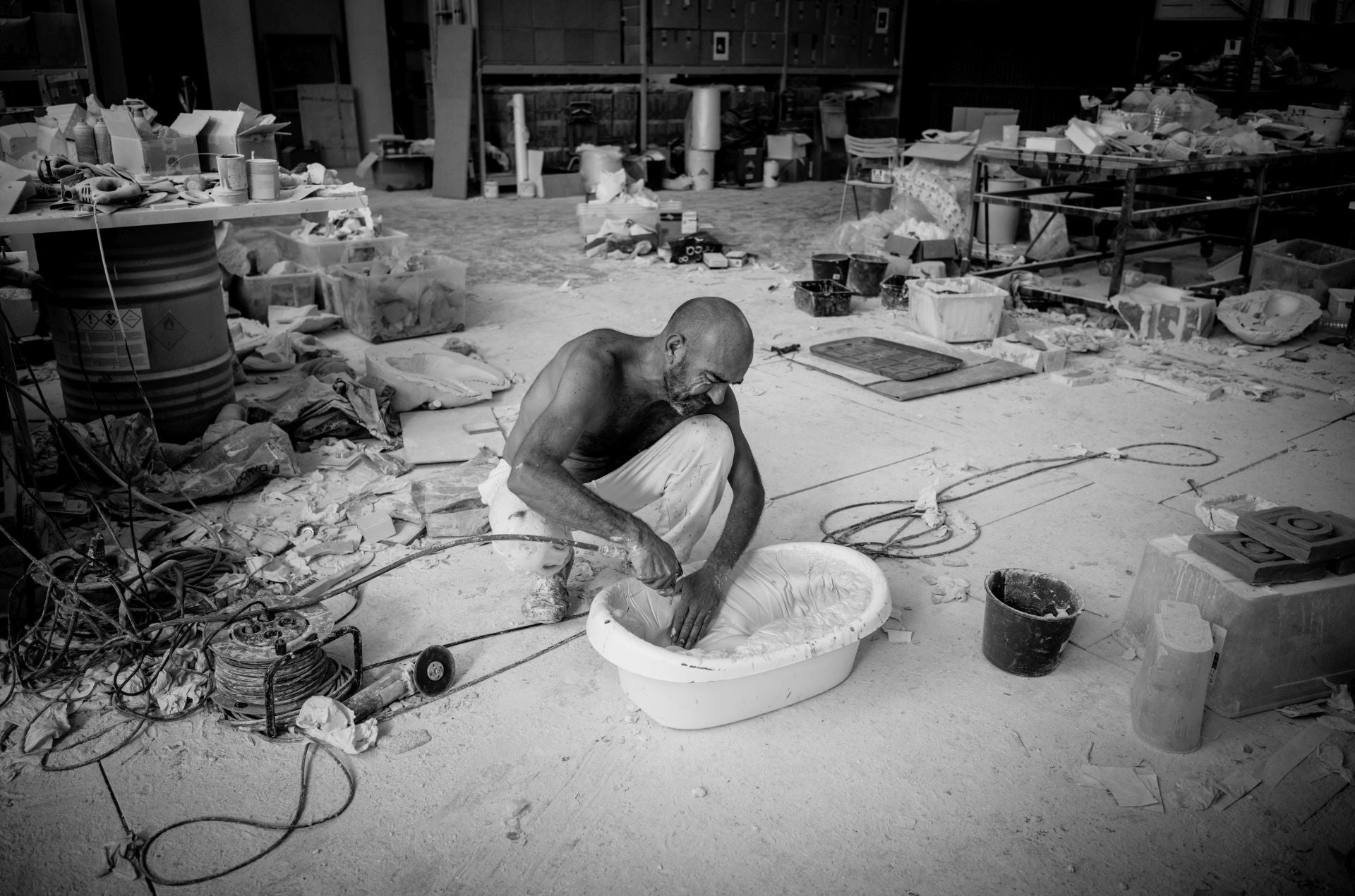 Lidó Rico prepara su proyecto escultórico para Murcia, en imágenes