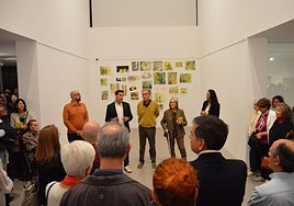 Pedro Cano, en el centro, flanqueado por el alcalde de Blanca, Pablo Cano; la directora del museo, Mari Carmen Sanchez-Rojas; la alcaldesa de Fuente Álamo, Juana María Martínez; y el presidente de Ailimpo, Joaquín Rubio.