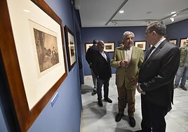 El alcalde de Murcia, Jose Ballesta, acompanado por el concejal de Cultura e Identidad, Diego Aviles, inaugura la exposicion 'La Tauromaquia' de Francisco de Goya y Lucientes.