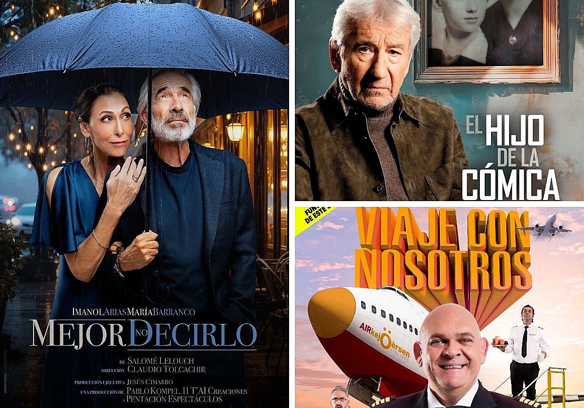 Carteles de tres de las obras que se representarán en el Teatro de Invierno de San Javier.