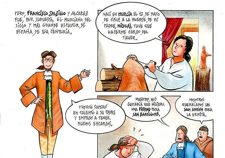 Pasaje dedicado a la historia del escultor Francisco Salzillo.