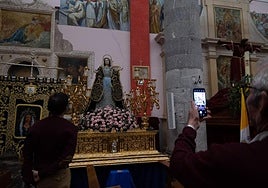La Virgen de los Dolores, Patrona de Águilas, y el Cristo de la Esperanza de Alcantarilla, en la iglesia de San Antolín