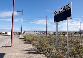 Solar en venta en el polígono de Los Camachos, en una fotografía tomada ayer.