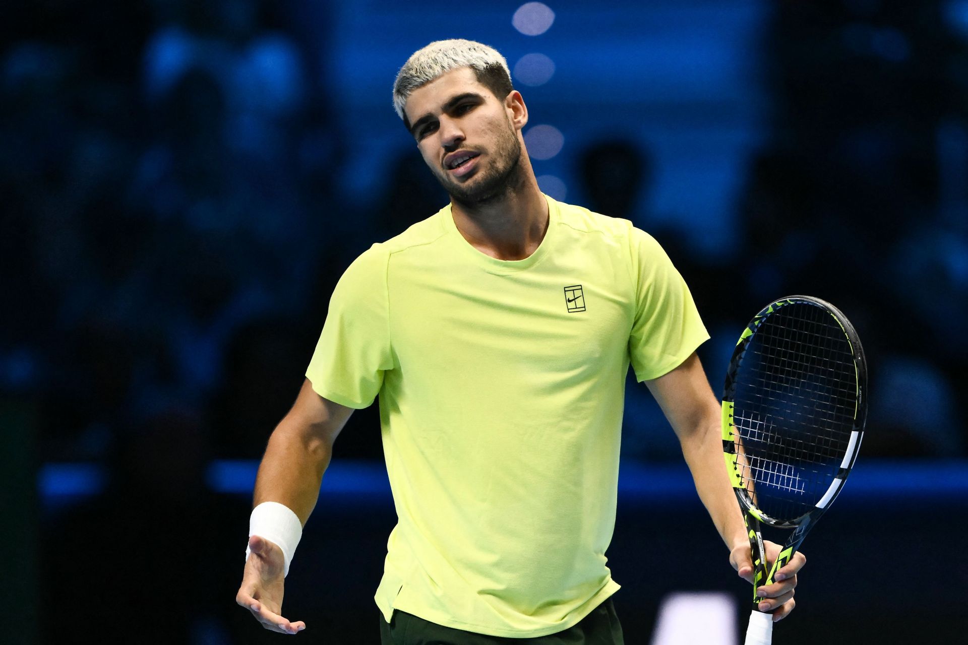 Carlos Alcaraz cae ante Sinner en la ATP Finals, en imágenes