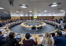 Imagen de la reunión del CPFF, con Luis Alberto Marín, a la derecha.
