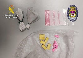 Las drogas incautadas por la Guardia Civil.
