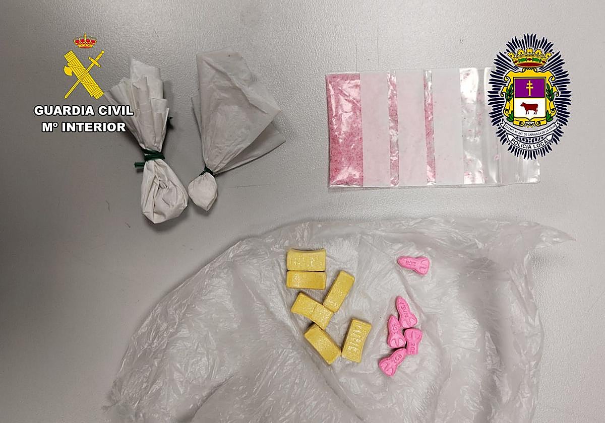 Las drogas incautadas por la Guardia Civil.