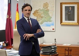 Jorge García Montoro, consejero de Fomento, el pasado miércoles en su despacho de la Consejería, en la Plaza Santoña de Murcia.