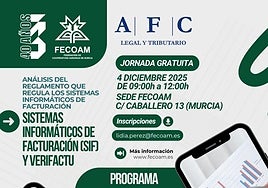 Fecoam y AFC organizan una jornada gratuita para disipar las dudas sobre Verifactu