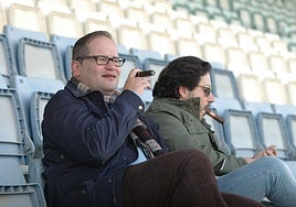 Raúl Moro, junto a Gustavo Pomar, en un El Ejido-Murcia de 2016.