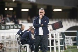 Javi Rey, el pasado domingo, en el partido contra el Eldense.