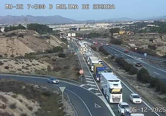 La autovía MU-32, este viernes, a la altura de Molina de Segutra.