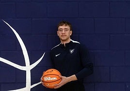 Sander Raieste, este lunes en el Palacio de los Deportes.