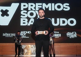 Javier García durante la celebración de la entrega de premios.