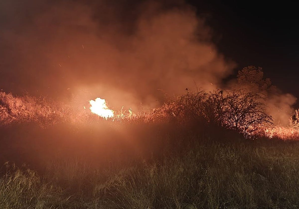 Unos petardos causan un incendio en las faldas del Cerro del Castillo de Yecla