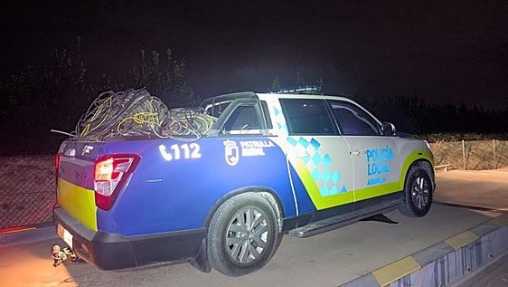 La Policía Local de Abanilla recupera cerca de una tonelada de cable robado de una planta fotovoltaica