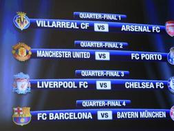 Barça-Bayern y Villarreal-Arsenal, en cuartos