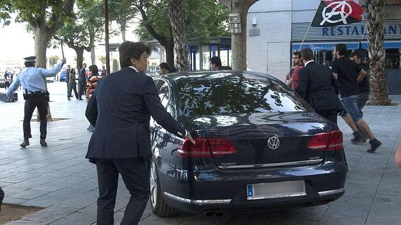 El coche en el que viajaba Montoro.