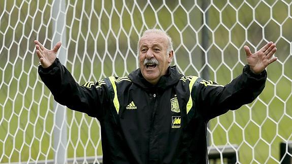 Del Bosque, en un entrenamiento. 