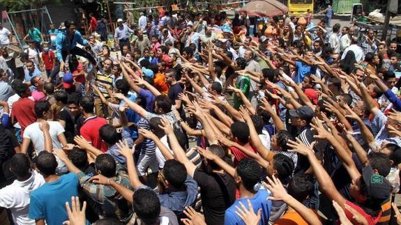 Seguidores de los Hermanos Musulmanes protestas en El Cairo 