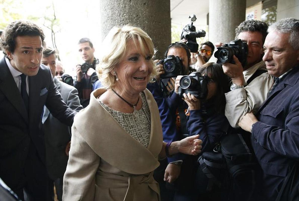 Esperanza Aguirre, a su llegada a los juzgados. 