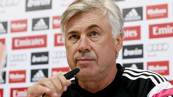 Ancelotti, en una rueda de prensa. 