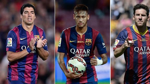 Luis Suárez, Neymar y Messi. 