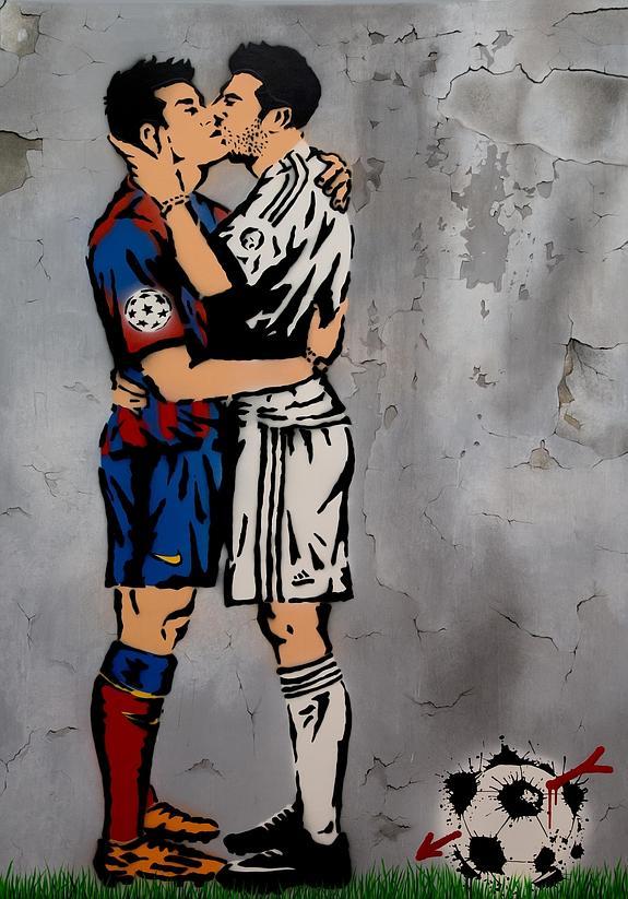 La obra 'El beso', dentro de la exposición GraffitiPop.