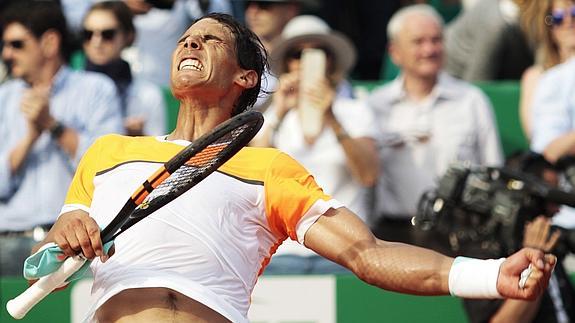 Nadal celebra su victoria ante David Ferrer, en Montecarlo. 