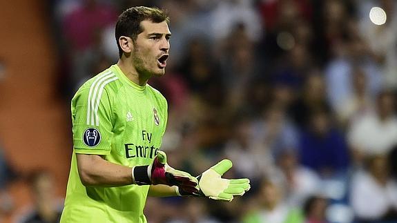 Iker Casillas, en un partido con el Real Madrid. 