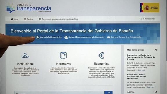 Web del Portal de la Transparencia.