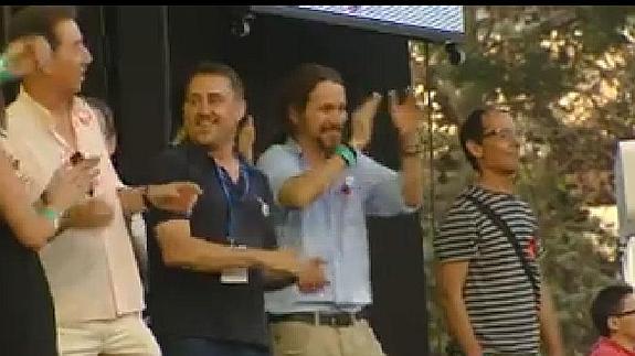 Pablo Iglesias, en la fiesta del Orgullo Gay de Madrid.