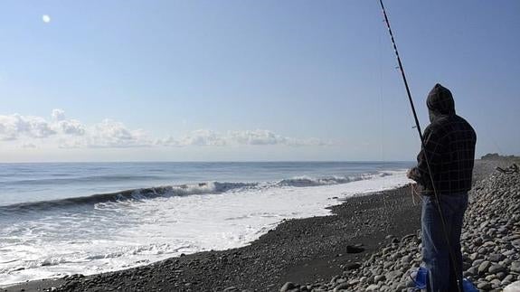 Playa donde fue encontrado un fragmento de ala de avión. 