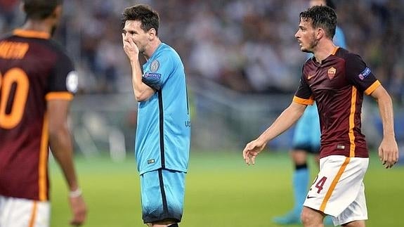 Leo Messi se lamenta tras una ocasión perdida. 