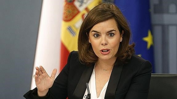 La vicepresidenta del Gobierno, Soraya Sáenz de Santamaría.