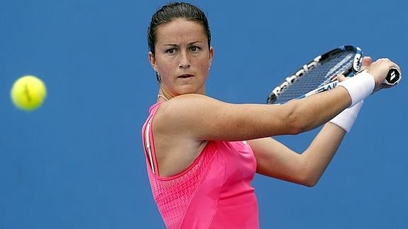 Arruabarrena, durante un partido de individuales en Australia. 